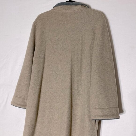 Vintage Kayanna Lingerie Beige Maxi Lgth Front Zip Fleece MockNeck Housecoat S - Picture 10 of 15